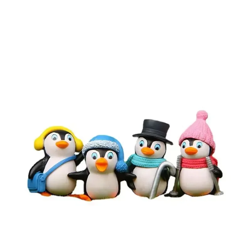 Model Kit Horse - 4Pcs/Set Anime Penguin Doll Cartoon Action
