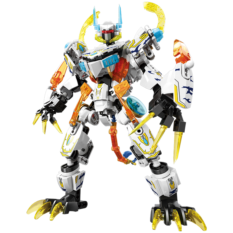 Model Kit Mecha - 2in1 White Tiger Mecha Building Blocks