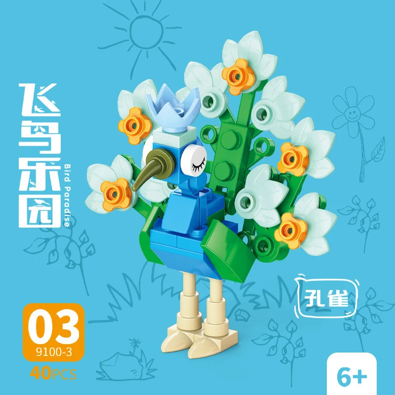 Model Kit Horse - Bricks Animal Bird Paradise Crow Parrot
