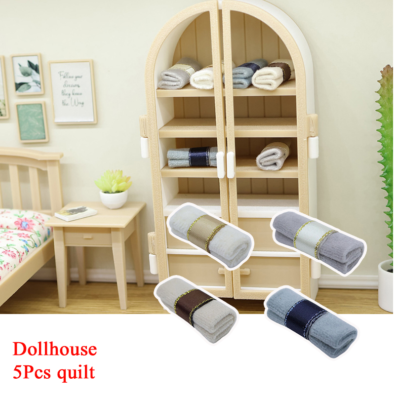 Model Kit Simulator - 5Pcs 1/12 Dollhouse Mini Quilt Kit