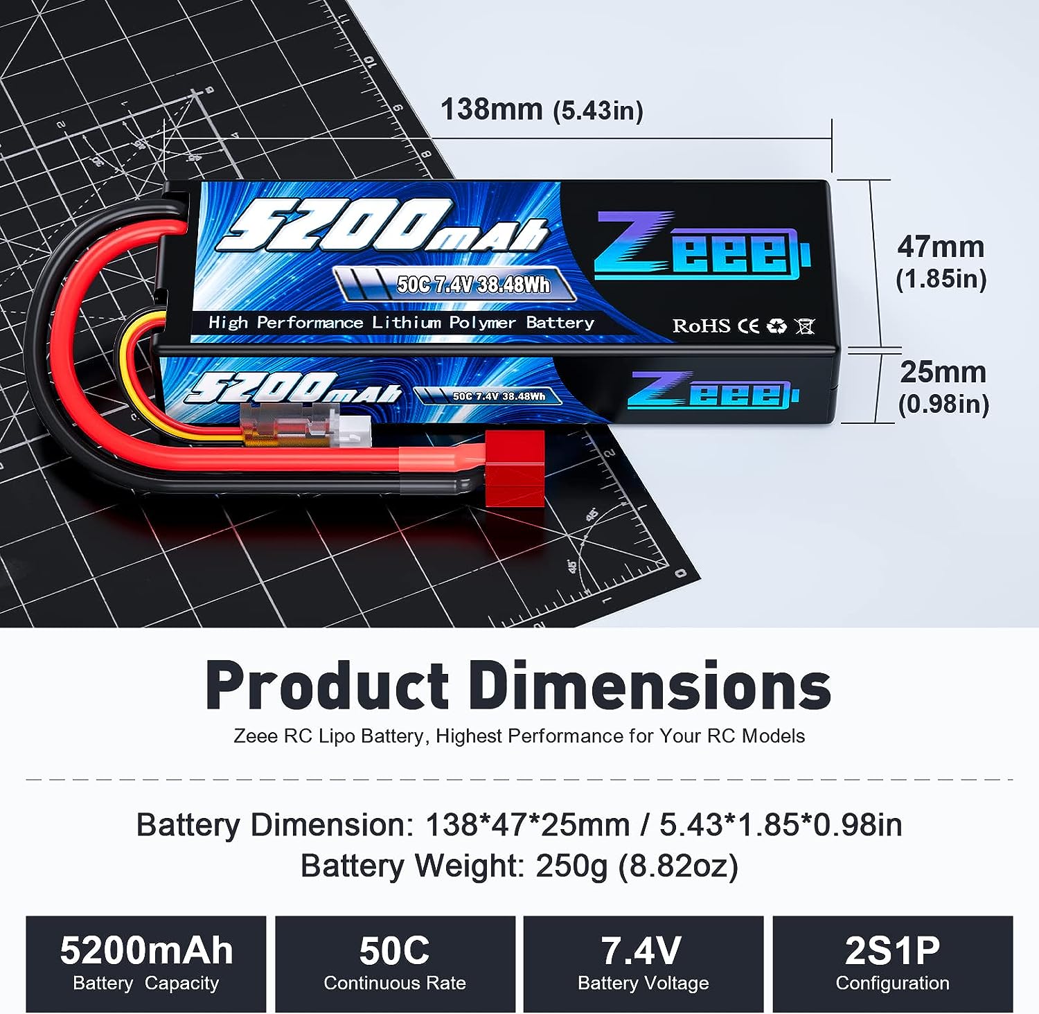 Zeee 5200mAh 2S RC Lipo Batter - Model Kit Helicopter review and price