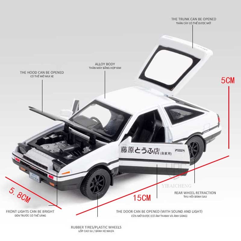 1/32 INITIAL D AE86 Alloy Car  - Model Kit Ae86 review and price
