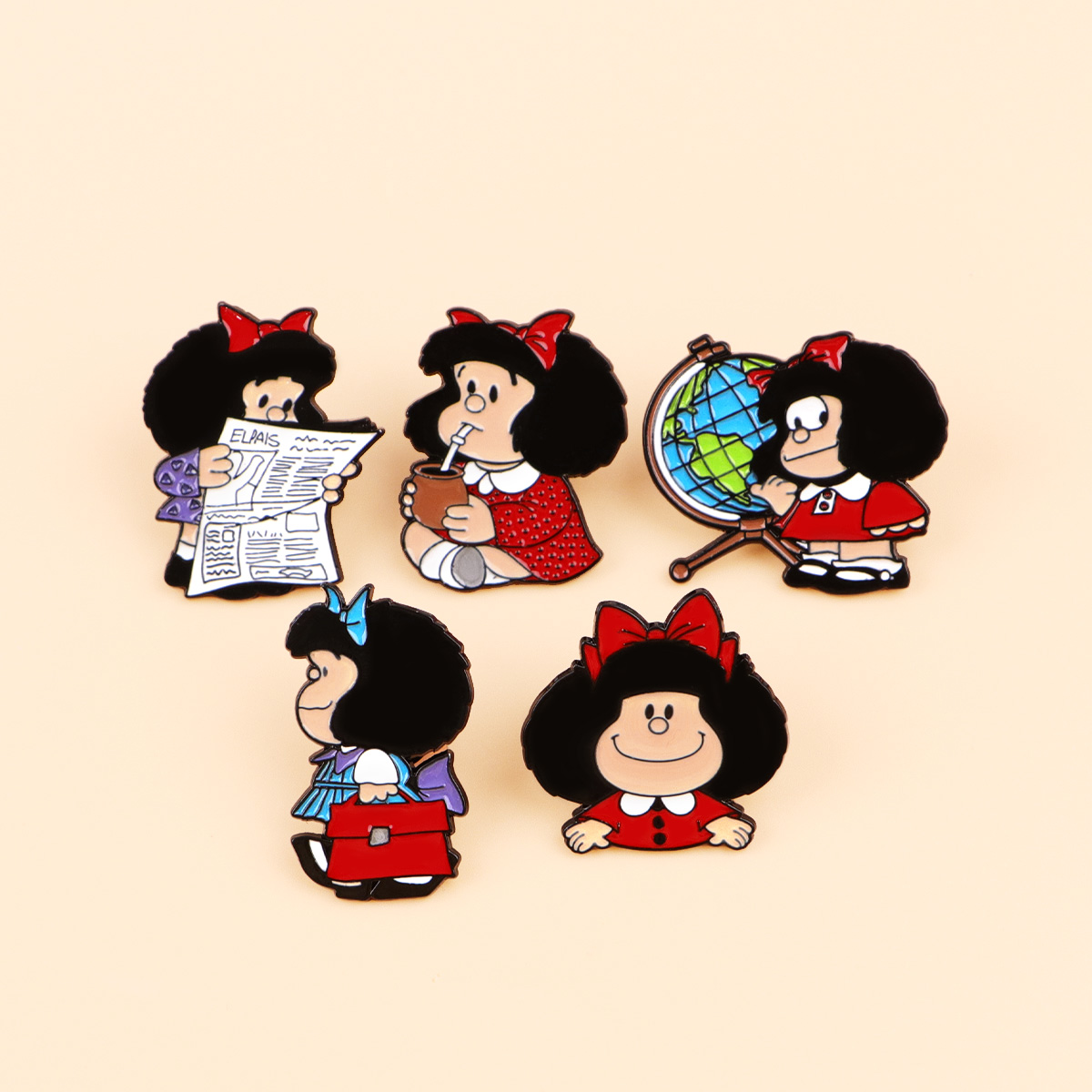 5pcs Cute Girl Enamel Pin Set  - Model Kit Girl review and price